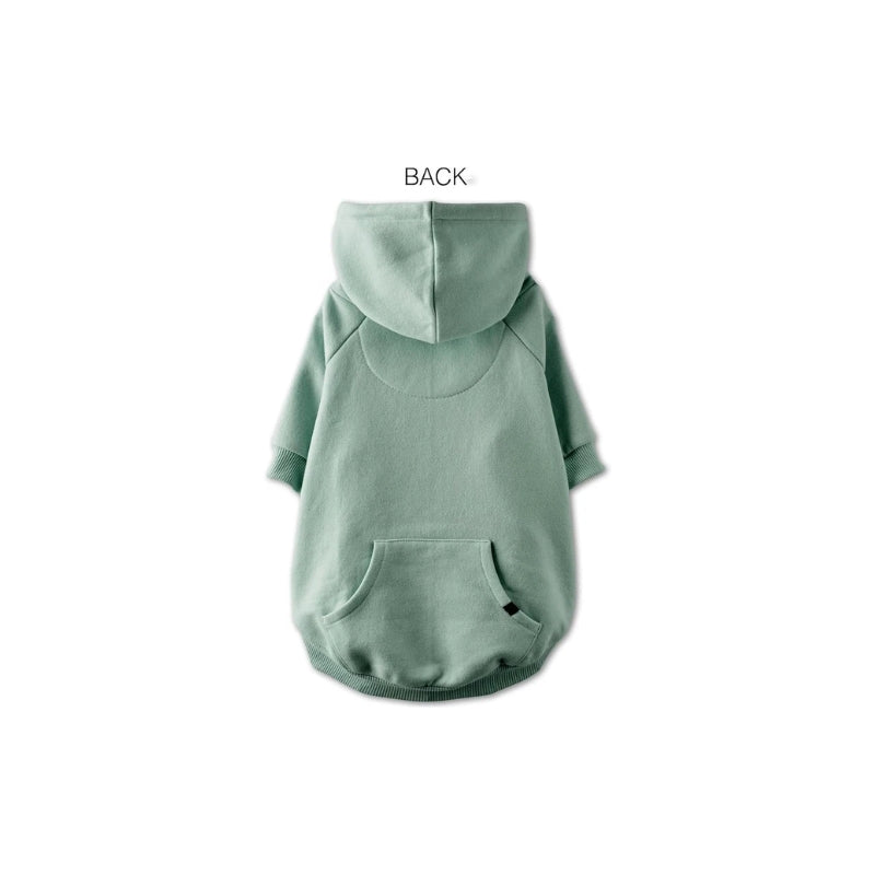 Pet Passion Soft Cotton Brushed Fleece Dog Hoodie - Sage Green