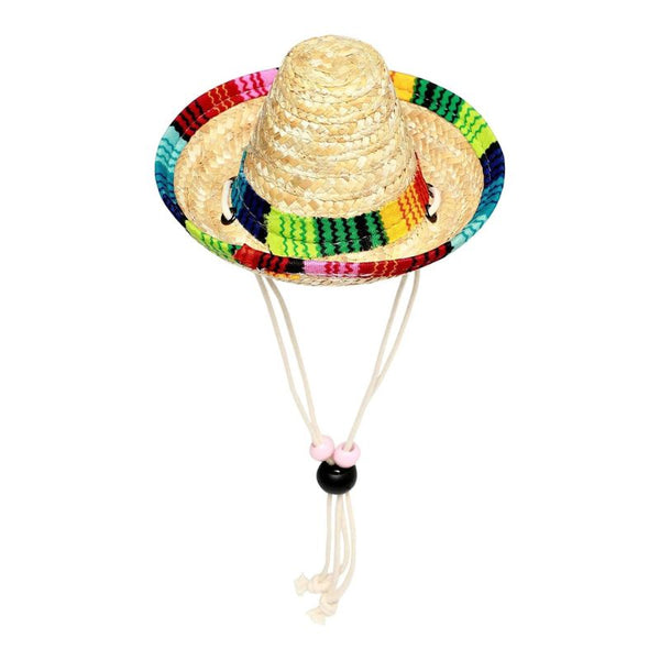 Adjustable Straw Pet Sombrero Hat