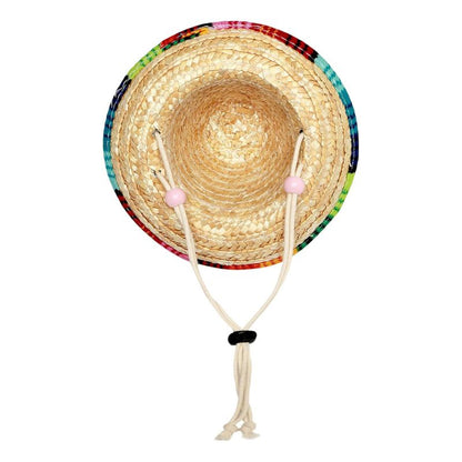 Adjustable Straw Pet Sombrero Hat