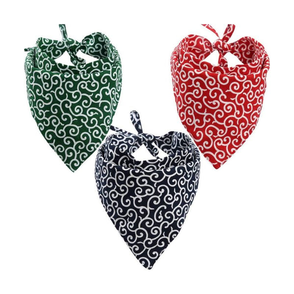 Cotton Triangle Dog Bandana Bibs (3-Pack)