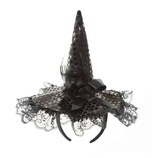Lace Trim Witch Hat Costume Headband