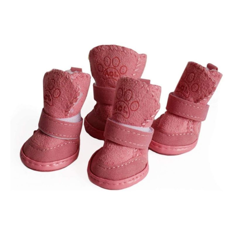 Non-Slip Fleece Dog Boots (4-Pack)